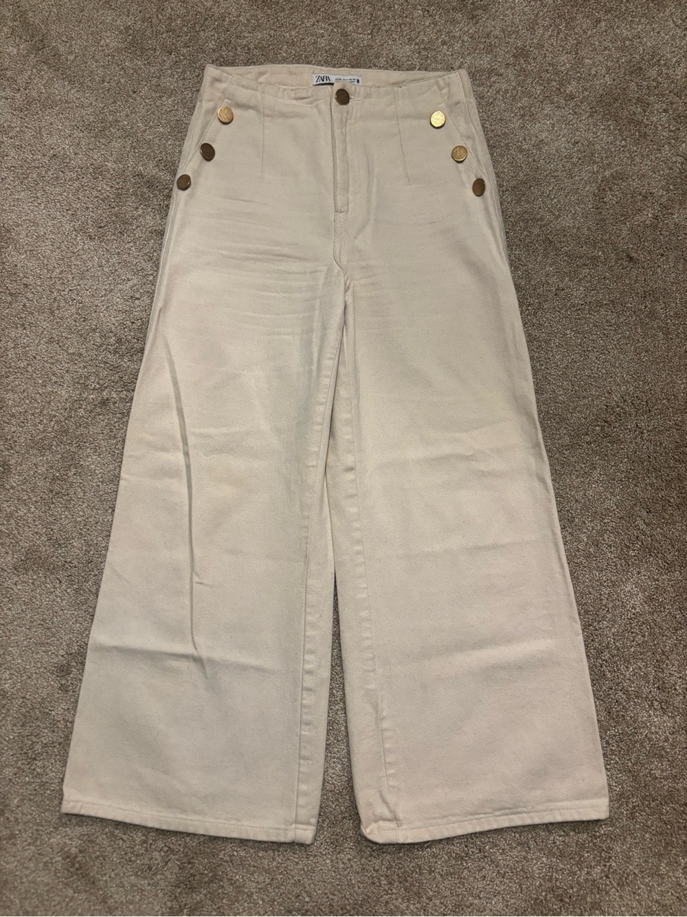 Zara Wide-Leg Cream Pants
